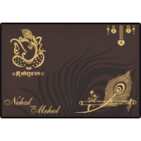 CZC-Exquisite Ganesha Wedding Card 9105BRG