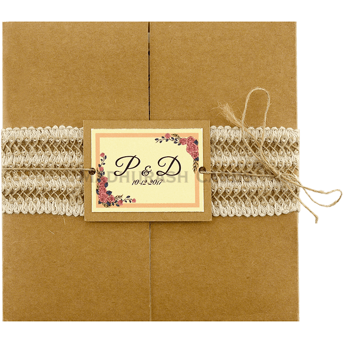 Trendy Rustic Paper Wedding Card 9411