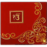 HBC-Graceful Sikh Padded Wedding Card 7407S