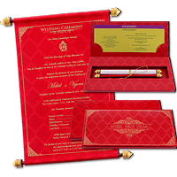 Richly Designed Scroll Invitation 6040R