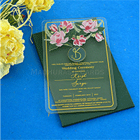 AWI-Floral Clear Acrylic Invitation 9427P