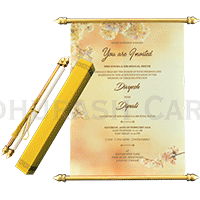 Luxurious Fabric Scroll Invitation 6065A