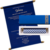 SC-Iconic Fabric Scroll Wedding Invite 19059