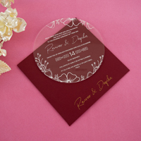 Floral Circle Acrylic Invite 9162