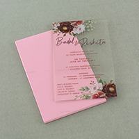 AWI-Luxury Floral Acrylic Invitations 9147