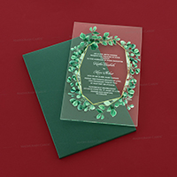 Leafy Frosted Acrylic Invitations 9148