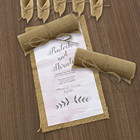 Exclusive Rustic Jute Scroll Invite