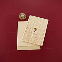 Cream Gold Foil Wedding Invitation Card 23097