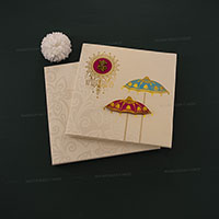 Unique Umbrella Pop-Up Wedding Card 23019