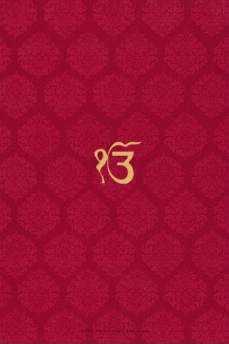 Beautiful Satin Sikh Wedding Card 9024RCS