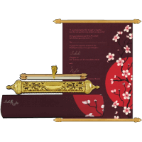 Gold Case Scroll Wedding Card SC-6019