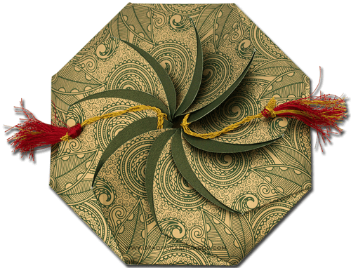 Designer Octagon Wedding Invite 7313