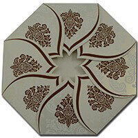 Sober Damask Wedding Invitation 9081CC