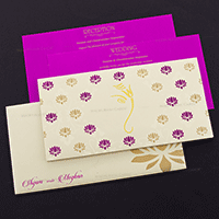 Floral Lotus Wedding Card 15167