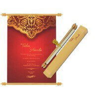 Dazzling Scroll Wedding Card 6070