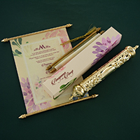Floral Scroll Wedding Invitation SC-6031