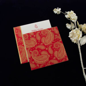 Polished Upscale Paisley Design Wedding Invite 6536