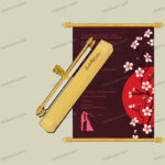SC-Magnificent Fabric Scroll Invite 6073