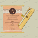 SC-Rich Scroll Wedding Invitation 6078