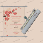 SC-Regal Floral Design Scroll Invite 6082