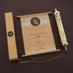 Latest Scroll Wedding Invitation Card SC-6034