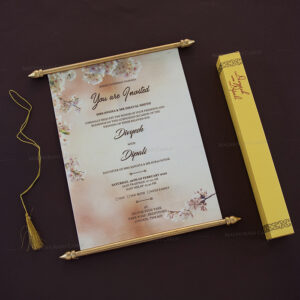 Luxurious Fabric Scroll Invitation 6065A