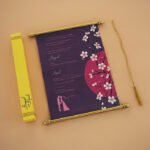 SC-Magnificent Fabric Scroll Invite 6073