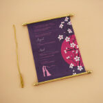 SC-Magnificent Fabric Scroll Invite 6073