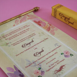 Impressive Scroll Wedding Card 6075
