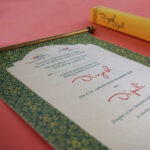 SC-Majestic Fabric Scroll Wedding Card 6081
