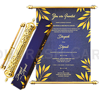 Premium Blue Scroll Invitation SC-6022