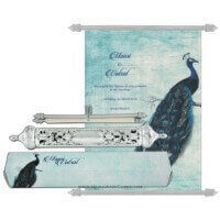 Peacock Silver Scroll Invite SC-6029