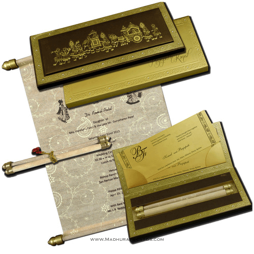 Rich Royal Scroll Box Invite 5113
