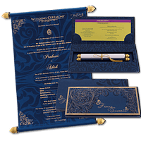 Majestic Metallic Scroll Wedding Invite 6043B