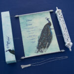 Peacock Silver Scroll Invite SC-6029