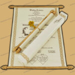 SC-Gorgeous Fabric Scroll Wedding Invite 6054