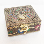 Exquisite Peacock Oxidised Jewellery Box MOH-6326C