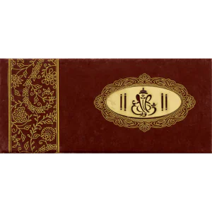 Metallic Floral Ganesha Wedding Card 14116