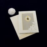 Embossed Damask Wedding Card 24034
