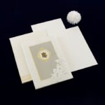 Embossed Damask Wedding Card 24034