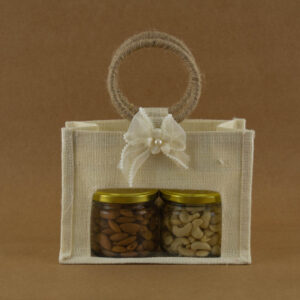 Designer 2 Jars Jute Gift Bag MB-12