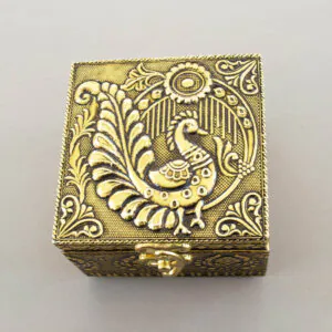 PBJ-Aesthetic Oxidized Golden Jewellery Box MOH-2161