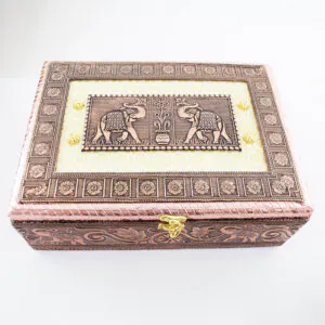 Elephant Oxidized Dry Fruit Box MOH-5203C