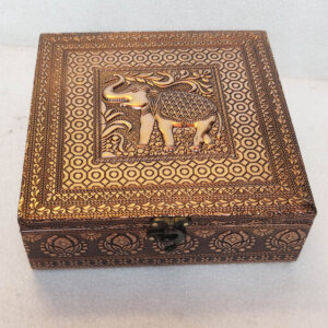 Captivating Elephant Oxidized Jewellery Box MOH-5576C
